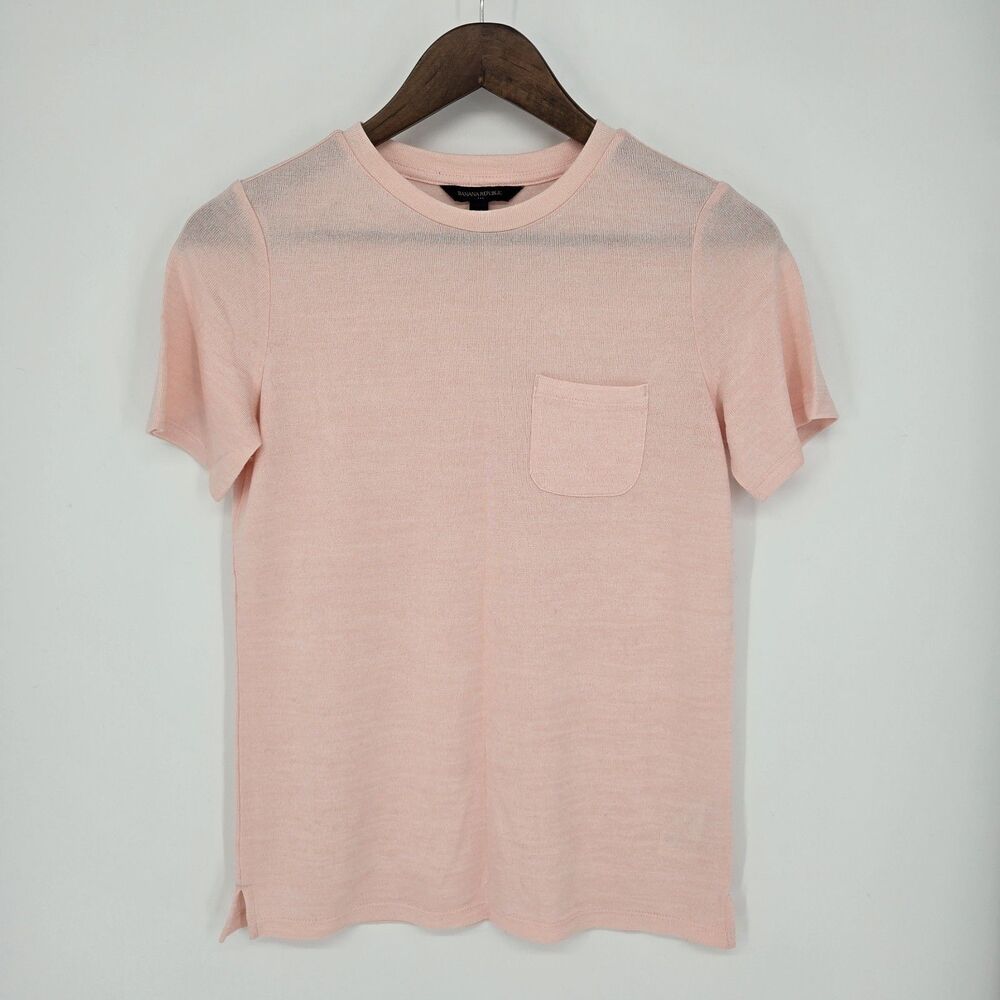 Banana Republic Pink Knit Short Sleeve Pocket T Shirt XS